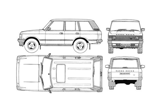 Download drawing Land Rover Range Rover SUV 1991 in ai pdf png svg formats
